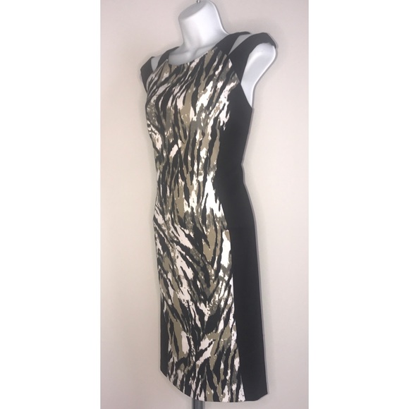 CONNECTED APPAREL BLACK ANIMAL PRINT SIZE 12 DRESS - Picture 2 of 7
